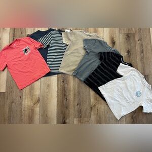 Boys M Graphic Tees, Plain pocket Tees & striped tees. Sold as set